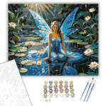  Vízi Tündér és Tündöklő Liliomok - számfestő készlet - 40×50 cm (Keretre feszítve)