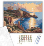 Számfestő Poseidon Temploma Cape Sounionnál - számfestő készlet - 40×50 cm (Keretre feszítve) (crea6843-40X50-KF)