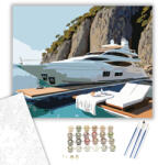  Luxusjacht a Sziklás Öbölben - számfestő készlet - 40×50 cm (Keretre feszítve)