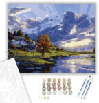 Számfestő Hajnal a Tóparton - számfestő készlet - 40×50 cm (Keretre feszítve) (6762-40X50-KF)