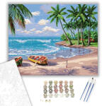  Csónakok a Parton - számfestő készlet - 40×50 cm (Keretre feszítve)