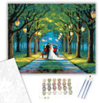  Esküvői Hintós Menet Az Erdős Úton - számfestő készlet - 40×50 cm (Keretre feszítve)