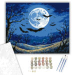  Denevérek telihold alatt - számfestő készlet - 40×50 cm (Keretre feszítve)