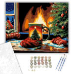  Meghitt Karácsonyi Esték - számfestő készlet - 40×50 cm (Keretre feszítve)