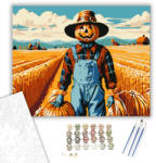  Tökfejű Madárijesztő a Mezőn - számfestő készlet - 40×50 cm (Keretre feszítve)