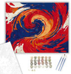  Tüzes Kék és Vörös Örvény - számfestő készlet - 40×50 cm (Keretre feszítve)