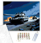  Éjszakai Tank Misszió - számfestő készlet - 40×50 cm (Keretre feszítve)