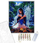 Számfestő Indián lány - számfestő készlet - 40×50 cm (Keretre feszítve) (crea075-40X50-KF)