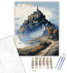  Mont Saint-Michel Ködös Reggel - számfestő készlet - 40×50 cm (Keretre feszítve)