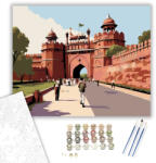  Delhi Vörös Erőd - számfestő készlet - 50×60 cm (Keretre feszítve)