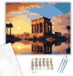 Számfestő Kom Ombo Templom Naplementében - számfestő készlet - 40×50 cm (Keretre feszítve) (crea6965-40X50-KF)