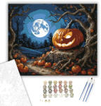  Holdfényes Halloween - számfestő készlet - 40×50 cm (Keretre feszítve)