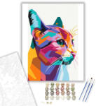  Geometriai Macska - számfestő készlet - 40×50 cm (Keretre feszítve)