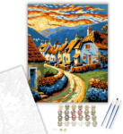 Számfestő Napfényes Falu Harmóniája - számfestő készlet - 40×50 cm (Keretre feszítve) (crea5332-40X50-KF)