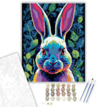 Számfestő Neon Színű Nyúl Élénk Textúrákkal - számfestő készlet - 40×50 cm (Keretre feszítve) (crea7343-40X50-KF)