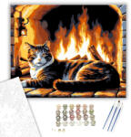  Kandalló Melege - számfestő készlet - 40×50 cm (Keretre feszítve)