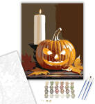  Faragott töklámpás és gyertya - számfestő készlet - 40×50 cm (Keretre feszítve)