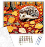  Őszi Erdő Lakója - számfestő készlet - 40×50 cm (Keretre feszítve)