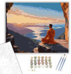  Jógi Napfelkeltében - számfestő készlet - 40×50 cm (Keretre feszítve)