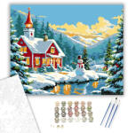 Számfestő Téli Ünnep Hangulata - számfestő készlet - 40×50 cm (Keretre feszítve) (crea5105-40X50-KF)