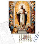  Jézus Feltámadása Angyalokkal - számfestő készlet - 40×50 cm (Keretre feszítve)