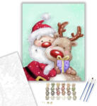 Számfestő Mikulás és rénszarvas - számfestő készlet - 40×50 cm (Keretre feszítve) (crea190-40X50-KF)