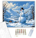  Téli Vidámság - számfestő készlet - 40×50 cm (Keretre feszítve)
