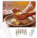 Számfestő Mudrás Kézmozdulat Virágszirmokkal - számfestő készlet - 40×50 cm (Keretre feszítve) (crea6811-40X50-KF)