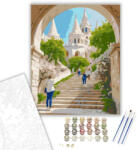 Számfestő Halászbástya Tavaszi Reggelen - számfestő készlet - 40×50 cm (Keretre feszítve) (crea6909-40X50-KF)