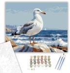  Sirály a Sziklás Parton - számfestő készlet - 40×50 cm (Keretre feszítve)