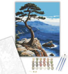 Számfestő Tengerparti Fenyő a Sziklás Parton - számfestő készlet - 40×50 cm (Keretre feszítve) (crea5680-40X50-KF)