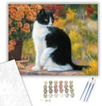 Számfestő Fekete Fehér Macska - számfestő készlet - 40×50 cm (Keretre feszítve) (cats028-40X50-KF)