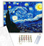 Számfestő Van Gogh Csillagos Éj - számfestő készlet - 40×50 cm (Keretre feszítve) (GX7115-40X50-KF)