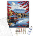  Fuji Hegy Őszi Tóparttal - számfestő készlet - 50×60 cm (Keretre feszítve)