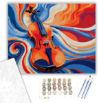 Számfestő Olvadó Hegedű Hullámok - számfestő készlet - 40×50 cm (Keretre feszítve) (crea7294-40X50-KF)