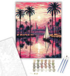  Nílusi Felucca Naplementében - számfestő készlet - 40×50 cm (Keretre feszítve)