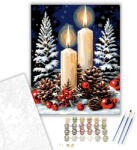 Számfestő Fénylő Téli Gyertyafény - számfestő készlet - 40×50 cm (Keretre feszítve) (crea5163-40X50-KF)
