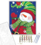 Számfestő Integető hóember - számfestő készlet - 40×50 cm (Keretre feszítve) (crea308-40X50-KF)