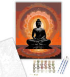  Meditáló Buddha Mandalával - számfestő készlet - 40×50 cm (Keretre feszítve)