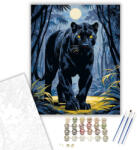 Fekete Párduc a Dzsungelben - számfestő készlet - 40×50 cm (Keretre feszítve)