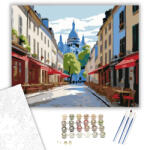  Montmartre-i Utcakép és Sacré-Cœur - számfestő készlet - 40×50 cm (Keretre feszítve)