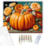  Tök és virágok varázsa - számfestő készlet - 40×50 cm (Keretre feszítve)