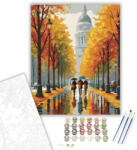  Őszi Séta a Városban - számfestő készlet - 40×50 cm (Keretre feszítve)