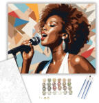 Számfestő Énekesnő Szenvedélyes Portréja - számfestő készlet - 40×50 cm (Keretre feszítve) (crea6326-40X50-KF)