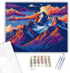  Hegyek Tüzes Látomása - számfestő készlet - 40×50 cm (Keretre feszítve)