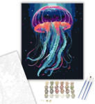  Kozmikus Medúza Élénk Színátmenetekkel - számfestő készlet - 40×50 cm (Keretre feszítve)