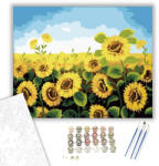  Napraforgók - számfestő készlet - 40×50 cm (Keretre feszítve)