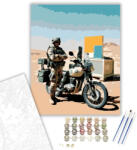  Katonai Motor a Sivatagi Ellenőrzőponton - számfestő készlet - 40×50 cm (Keretre feszítve)