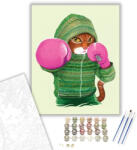 Számfestő Bokszoló Macska - számfestő készlet - 40×50 cm (Keretre feszítve) (cats089-40X50-KF)