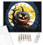  Teliholdas töklámpás éjszakája - számfestő készlet - 40×50 cm (Keretre feszítve)